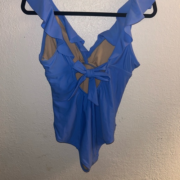 *Reserved* NWOT Kona Sol Blue Ruffled One-Piece Swimsuit - Picture 4 of 5